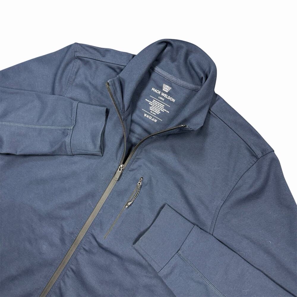 Mack Weldon Men’s Large Navy Full Zip Performance Jacket Stretch Zip Pocket
